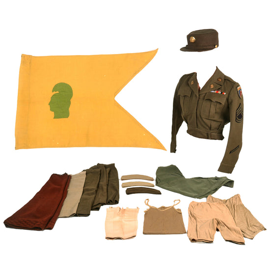 Original U.S. WWII Women’s Army Corps WAC SHAEF French-Made Uniform & Guidon Grouping - WAC Hobby Hat & Underwear - British-Made Skirts Original Items