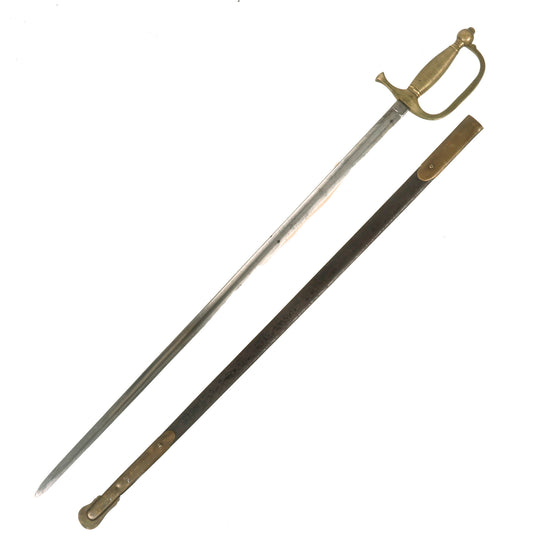 Original U.S. Civil War M-1840 Army NCO's Sword by Emerson & Silver of Trenton with Scarce Original Metal Scabbard - Dated 1863