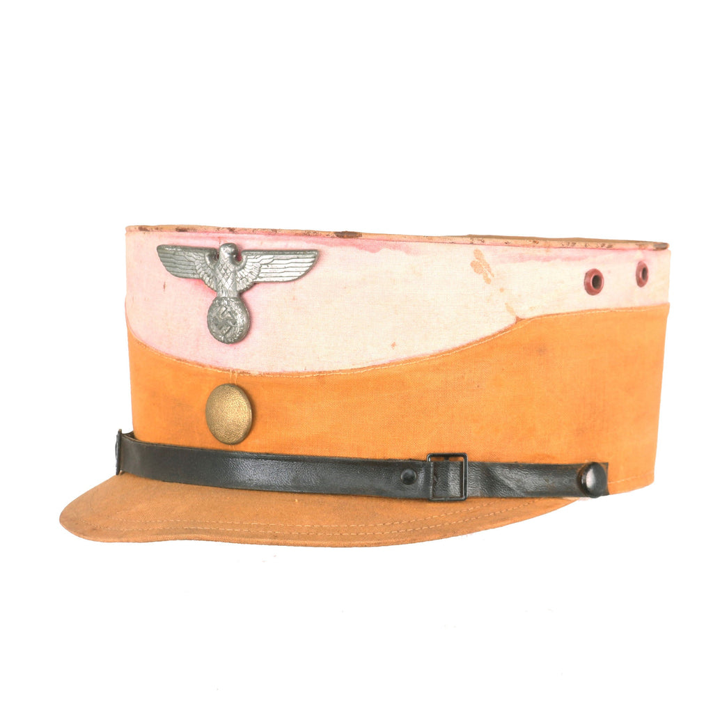 Original German WWII Summer Weight SA Stormtrooper Tan and Pink Kepi from Gruppe Ostmark Original Items