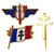 Original French WWII French Serving Royal Air Force Bullion Insignia & Pilot’s Wings with FFI Pins Original Items