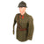 Original French WWII Artillery Lieutenant Officer’s Uniform Grouping with Tunic, Trousers, Vest, Greatcoat, Kepi, and M26 Officer’s Helmet with Braided Chinstrap Original Items