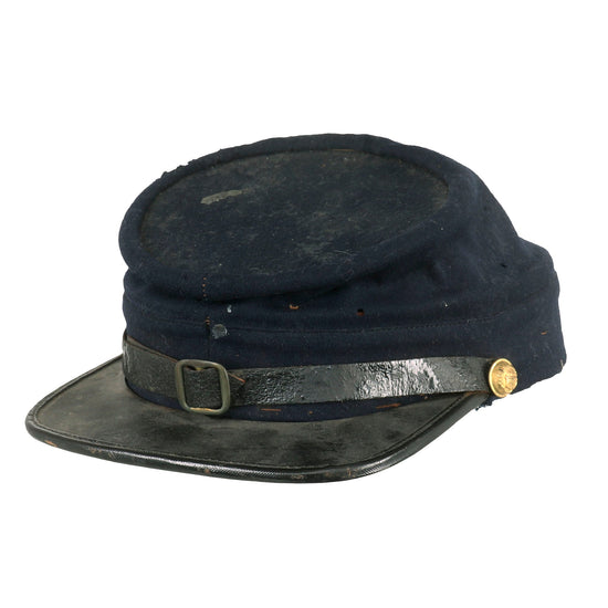 Original U.S. Indian Wars Named Model 1872 Connecticut National Guard Issue Chasseur Style Pattern Kepi with Original Name & Unit Tag - 1st Connecticut Infantry Original Items