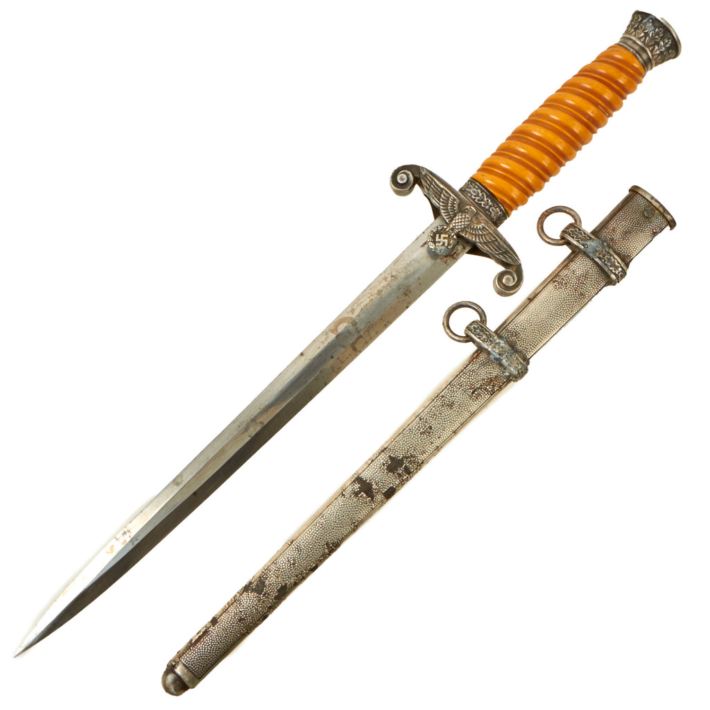 Original German WWII Early Army Heer Officer Dagger by Carl Eickhorn with Scabbard - 1935-41 Trademark Original Items