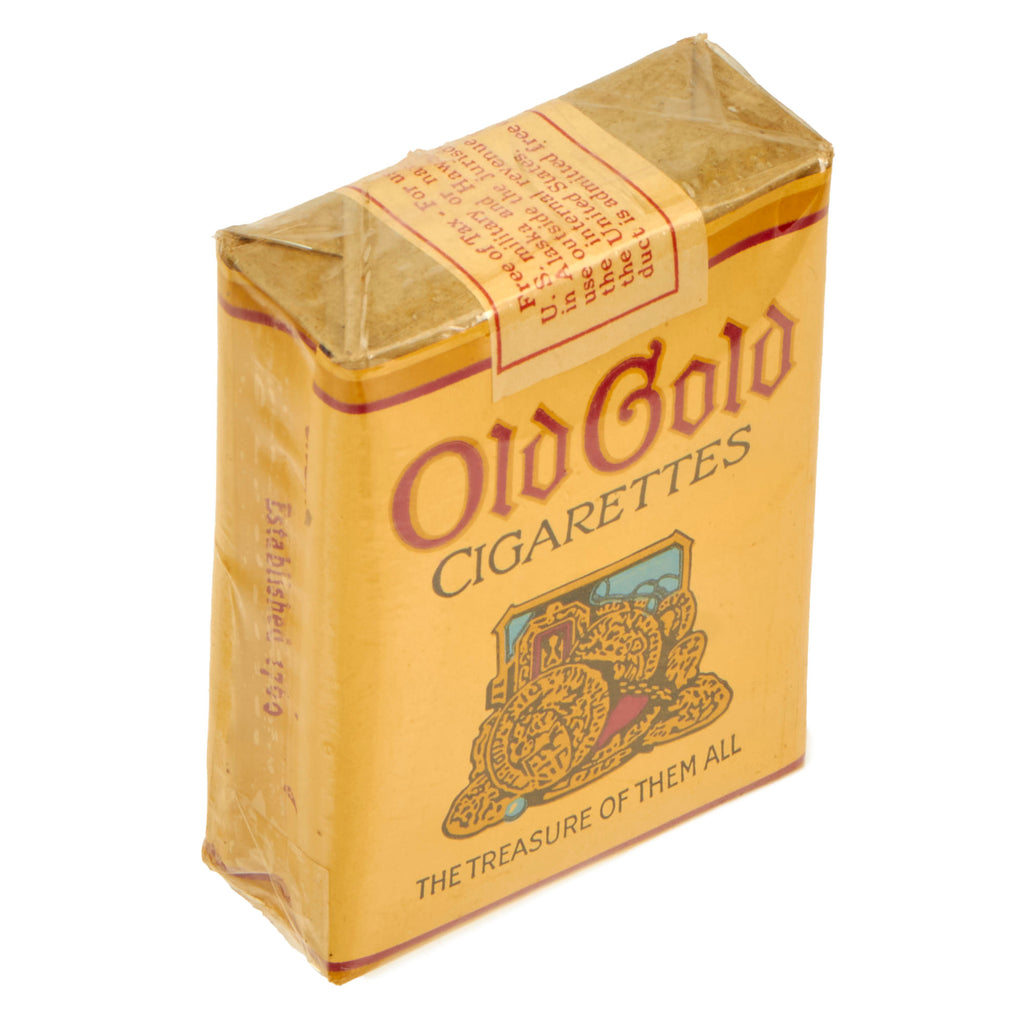 Original U.S. WWII Pack of Old Gold Cigarettes - Unopened with Military Tax Stamp