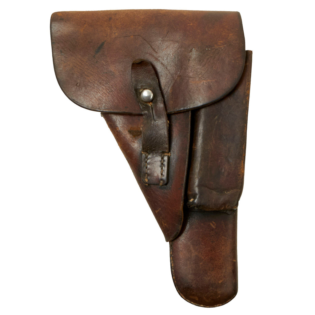 Original German WWII Browning Hi-Power Leather Softshell Holster by A. Walshausen - Dated 1942 Original Items