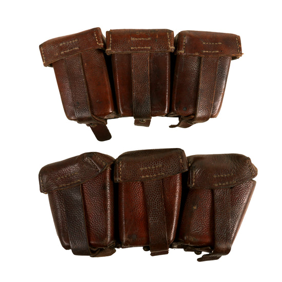 Original Imperial German WWI Pair of Mauser Triple Ammunition Pouches - 1915 Dated