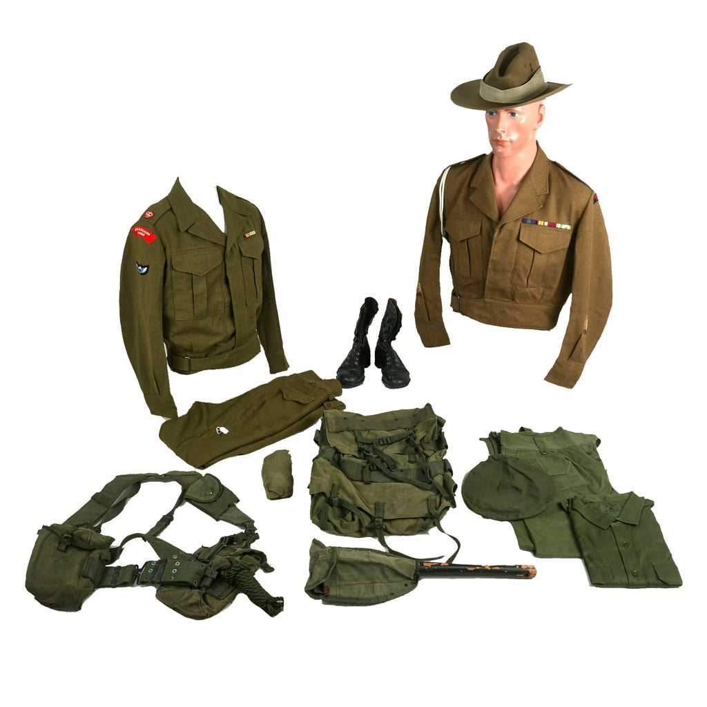 Original Australian Vietnam War Uniform & Field Gear Lot with Slouch Hat Original Items