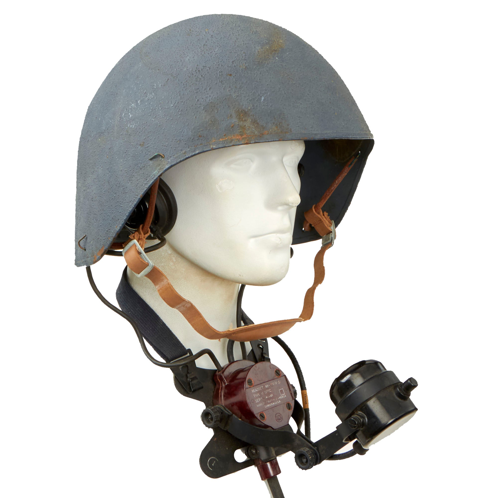 Original U.S. WWII Navy USN MK2 Talker Flak Helmet with Headset and Mi ...