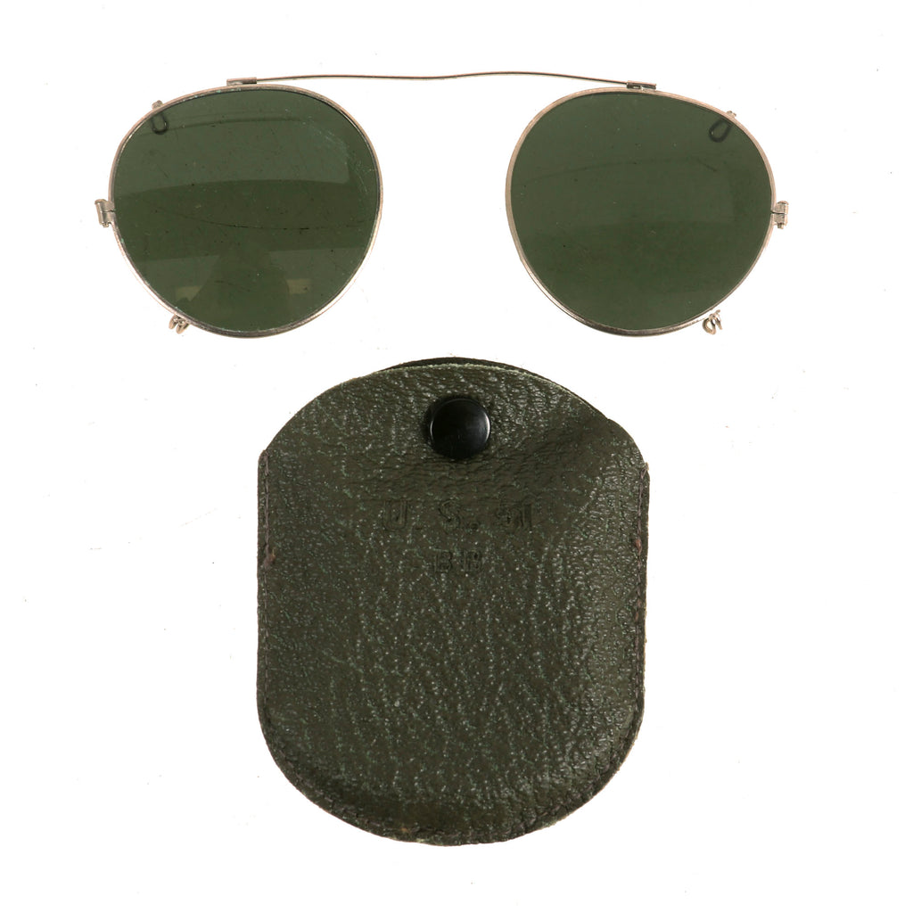 Original U.S. WWII Army Air Force Clip-On Sunglasses in Original Case