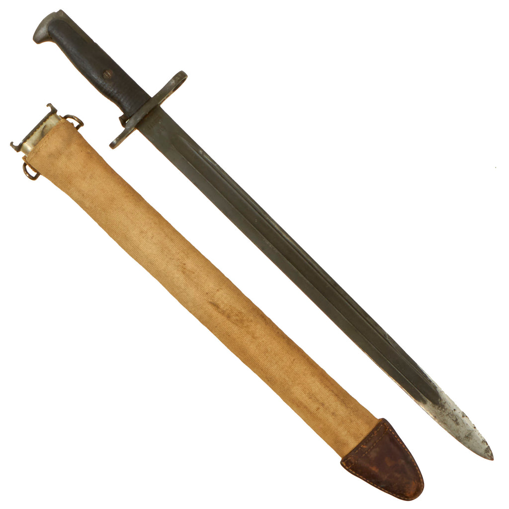 Original U.S. WWI M1905 Springfield 16 inch Rifle Bayonet by Rock Island Arsenal with M1910 Scabbard - Dated 1918