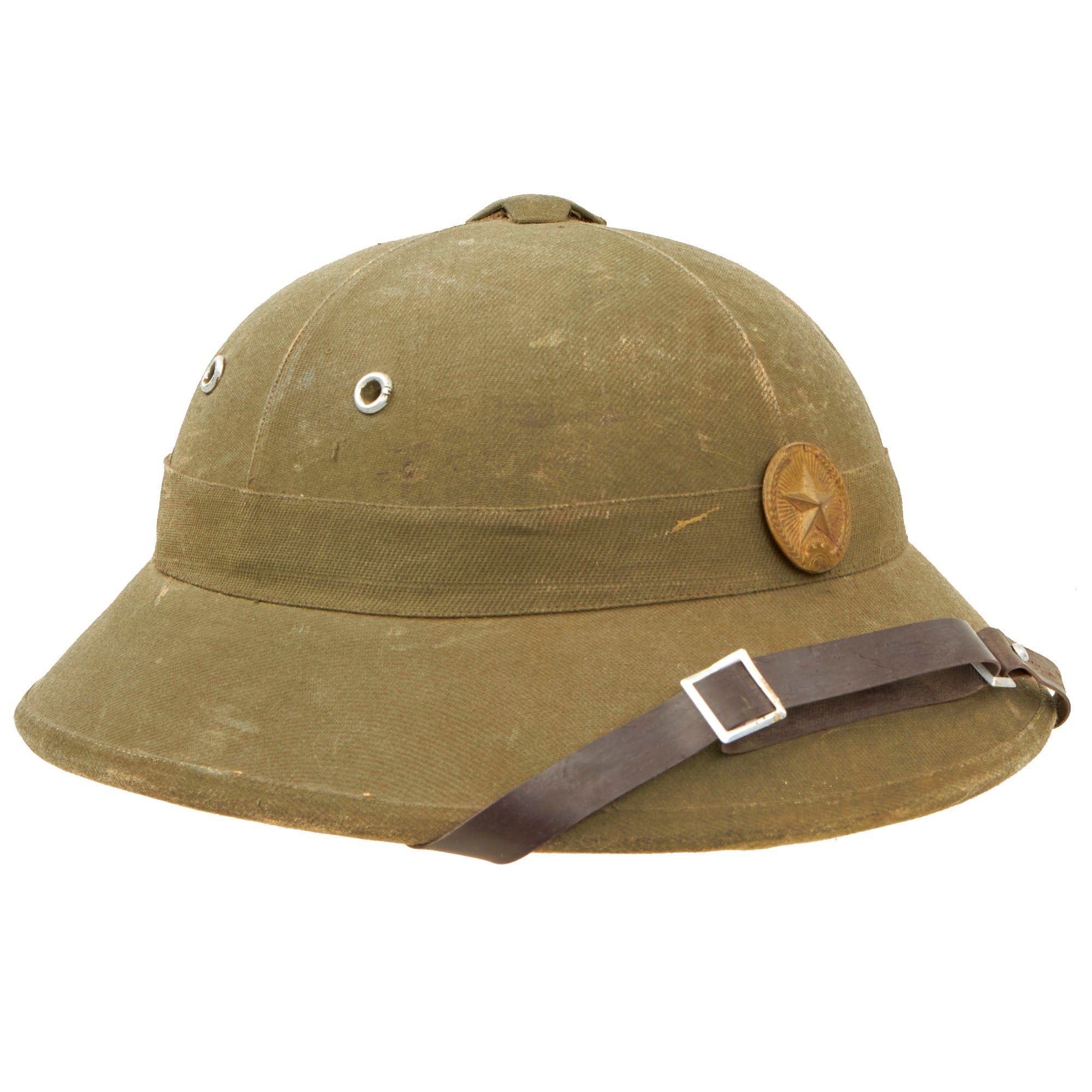 Original Vietnam War North Vietnamese Army (NVA) Pith Helmet with Viet ...