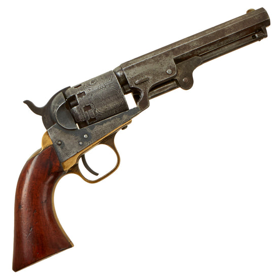 Original U.S. Civil War Manhattan Firearms Series II Navy .36 Percussion Revolver with 5" Barrel - Matching Serial 5510 Original Items