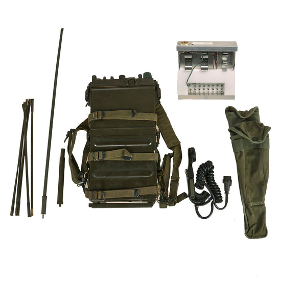 Original U.S. Korean & Vietnam War RT-176 AN/PRC-10 Backpack Radio Rig with ST-120/PR Harness & BA-279/U Battery Adapter Original Items