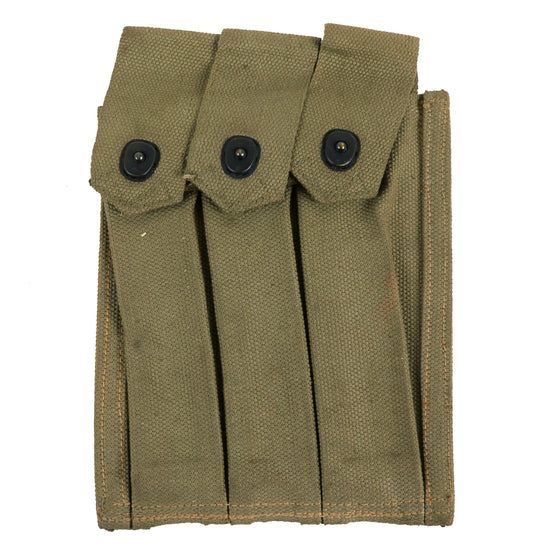 Original U.S. WWII USMC 1944 Dated Thompson .45 Submachine Gun Magazine Pouch by Russell Mfg. Co.