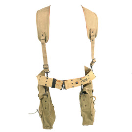 Original U.S. WWII Medic’s Belt Rig with Pouches & Vials - Reproduction Suspenders & Vial Carrier