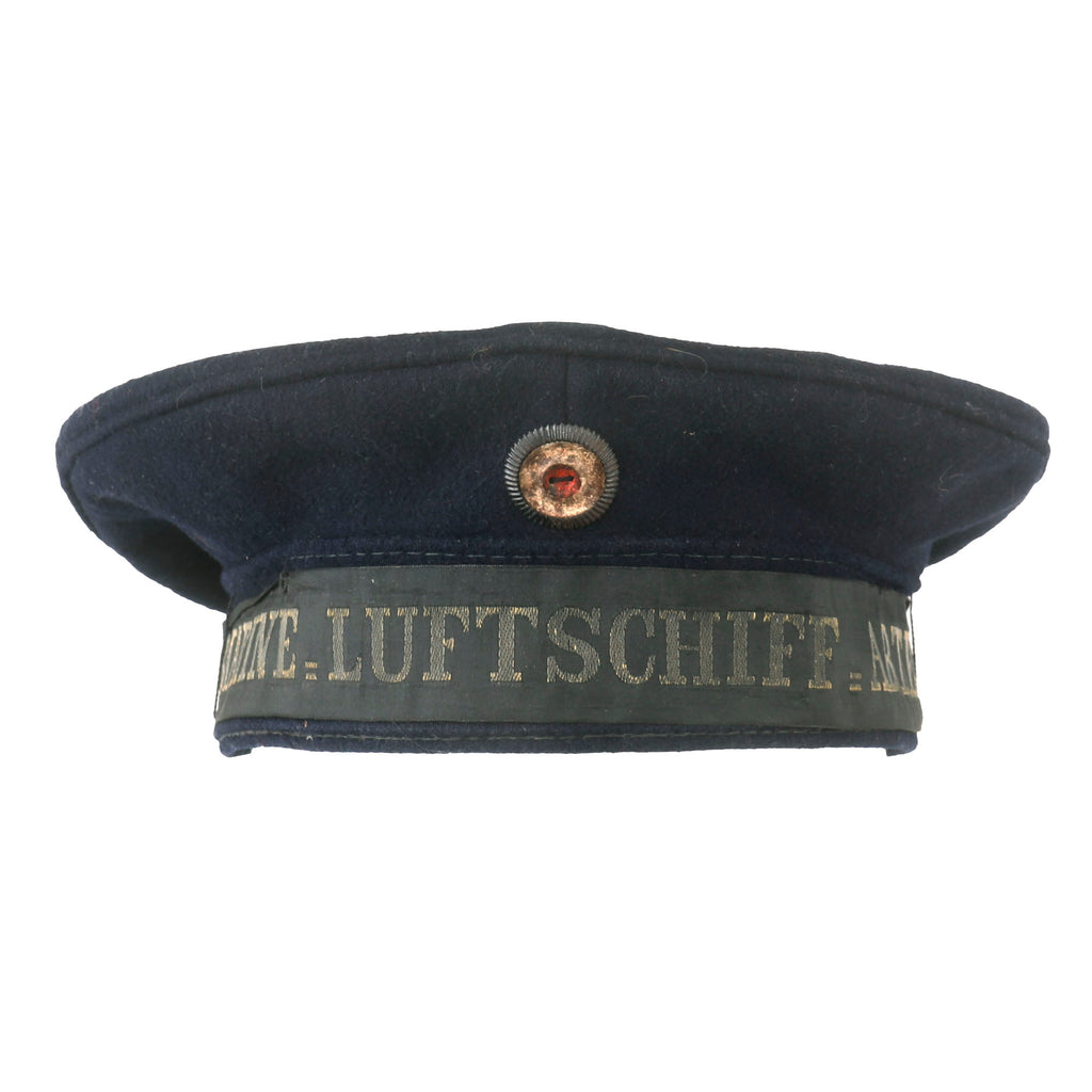 Original Imperial German WWI Extremely Scarce Kaiserliche Marine Imperial Navy Airship Luftschiff Abteilung Tellermütze Cap - Dated 1918