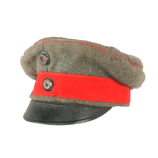 Original Imperial German WWI Prussian M1910 Feldgrau Infantry Officer Schirmmütze Visor Cap