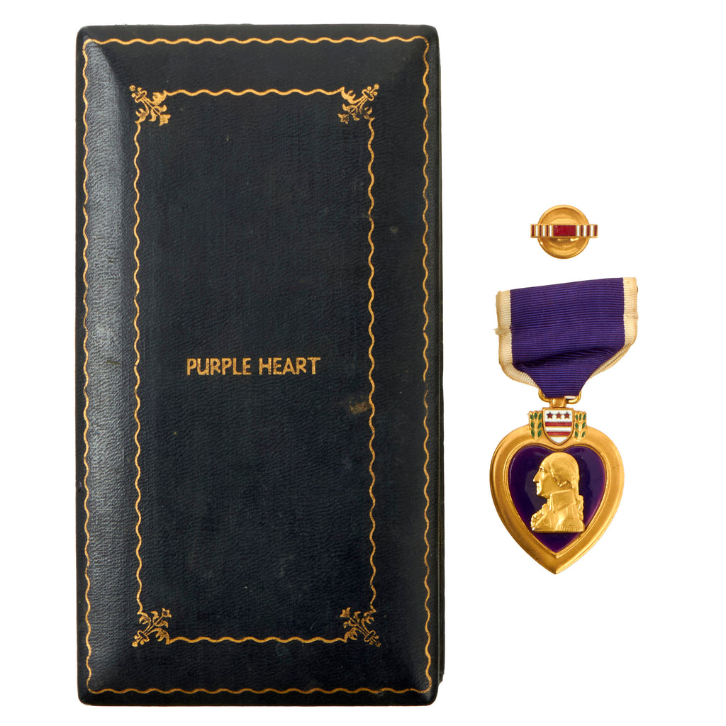 Original U.S. WWII 80th Infantry Division Engraved Purple Heart with Date of Wound & Family Detail