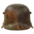 Original German WWI M16 Stahlhelm Helmet with Panel Camouflage Paint & M17 Liner with Mud-Stained Interior - Battlefield Pickup - Size 66 Original Items