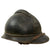 Original French WWI Model 1915 Adrian Helmet in Horizon Blue with RF Engineer Badge - Complete Original Items