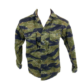 Original Vietnam War U.S. Special Forces Tiger Stripe Tadpole Camouflage Fatigue Uniform Shirt