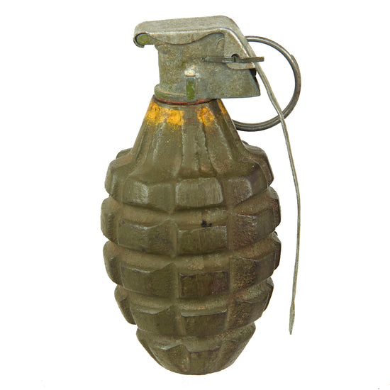 Original U.S. WWII Inert MkII Pineapple Grenade with Yellow Ring & M10A1 Fuze