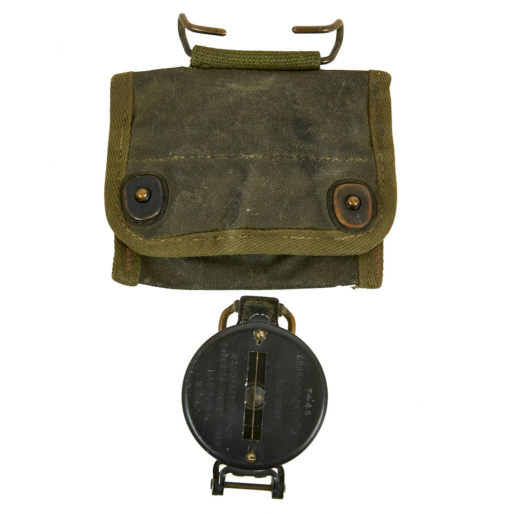 Original U.S. WWII US Army M1938 Lensatic Compass By Superior Magneto Co. With Pouch Original Items