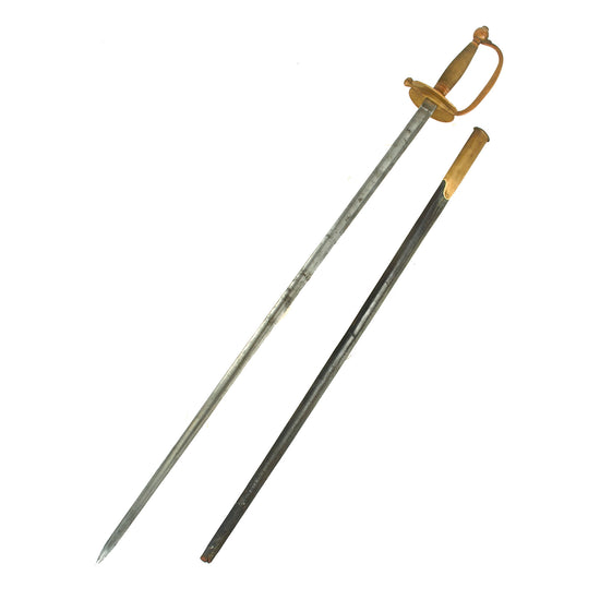 Original U.S. Civil War M-1840 Army NCO Sword by Ames Mfg. Co. with Partial Brass & Leather Scabbard - Dated 1861