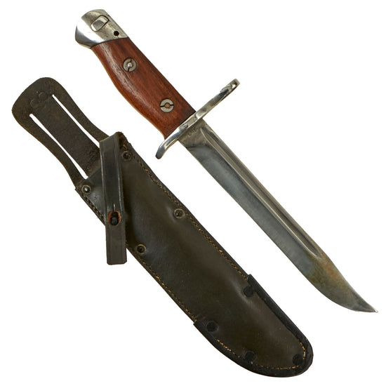 Original Finnish WWII M39 Mosin Nagant Kulmala SK.Y Civil Guard Bayonet With Scarce Leather Scabbard Original Items