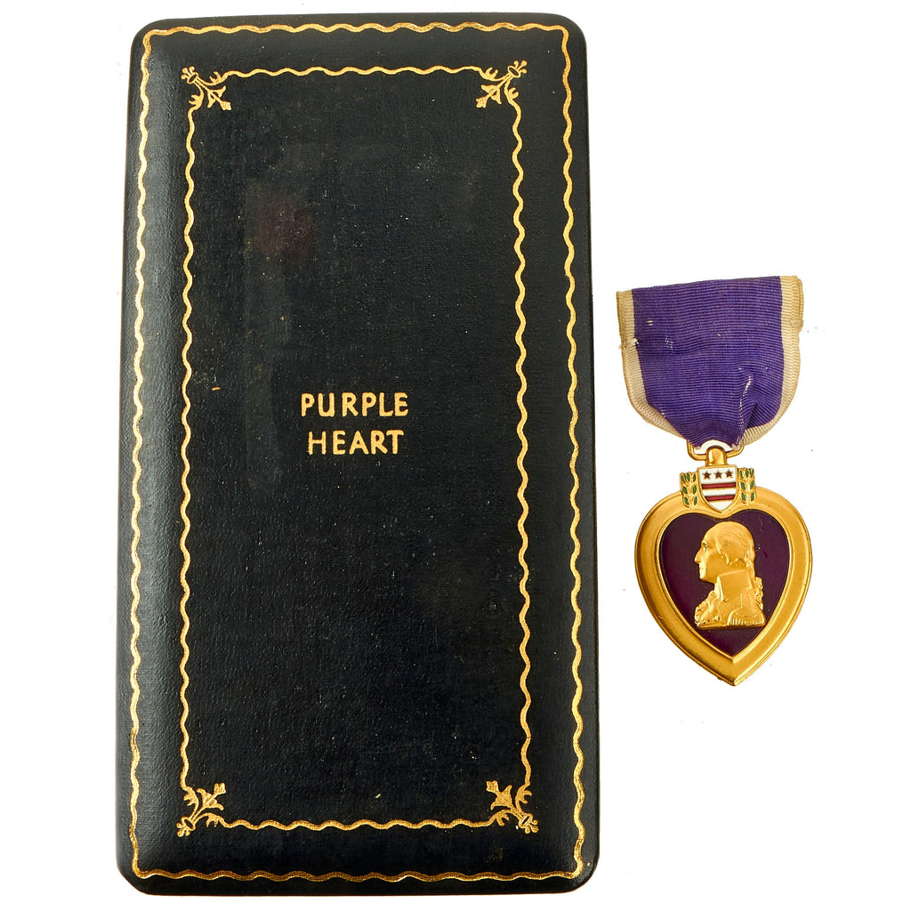 Original U.S. WWII 1942 Rex Products Numbered US Army Purple Heart Medal With Presentation Box Original Items