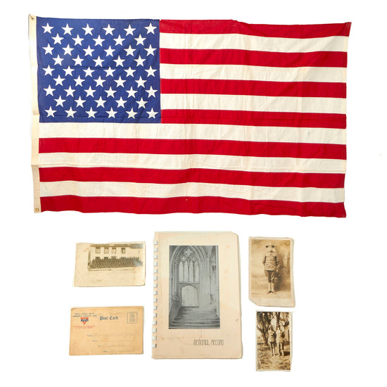 Original U.S. WWI 90th Division “Tough ‘Ombres” 50-Star Burial Flag & Ephemera of Leonard Hedin, 357th Infantry Regiment - 52 x 84” Original Items