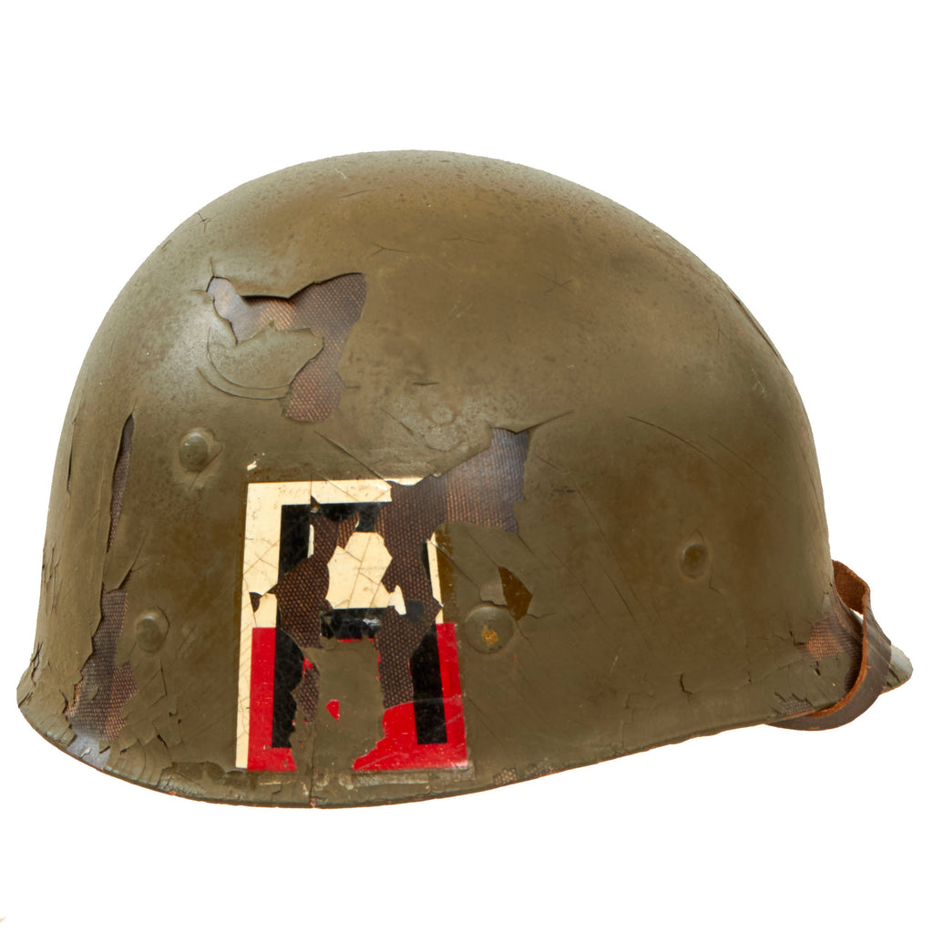 Original U.S. WWII 1st US Army Ordnance Painted M1 Helmet Liner by Firestone