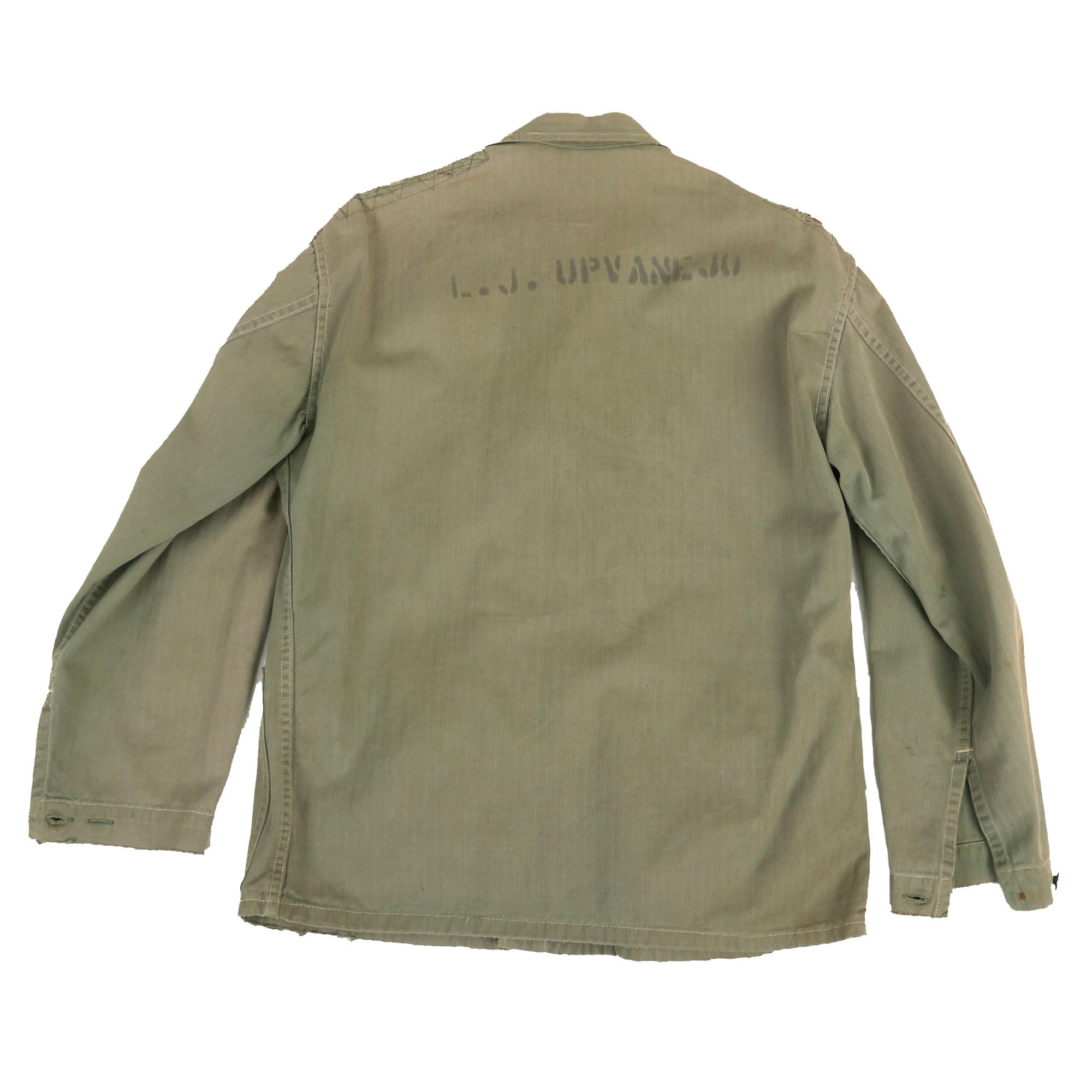 Original U.S. WWII U.S.M.C. Named HBT Herringbone Twill P44 Jacket Fea ...