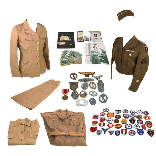 Original U.S. WWII Women’s Army Corps WAC Grouping with Extensive German Medal & Insignia Collection - Meta “Casey” Nick