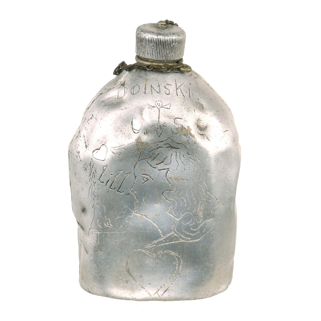 Original U.S. Post-WWI CCC M1910 Canteen Engraved for Company 653 - Clam Lake, Wisconsin - Civilian Conservation Corps