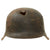 Original German WWII M42 Wehrmacht KIA Shot Damaged No Decal Helmet with Liner Band -  stamped ckl Original Items