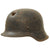 Original German WWII M42 Wehrmacht KIA Shot Damaged No Decal Helmet with Liner Band -  stamped ckl Original Items