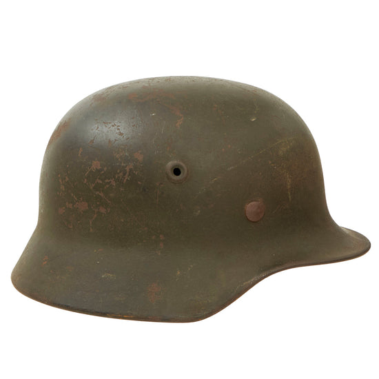 Original German WWII Army Heer M40 Former Single Decal Steel Helmet with Torn 57cm Liner - Q64 Original Items