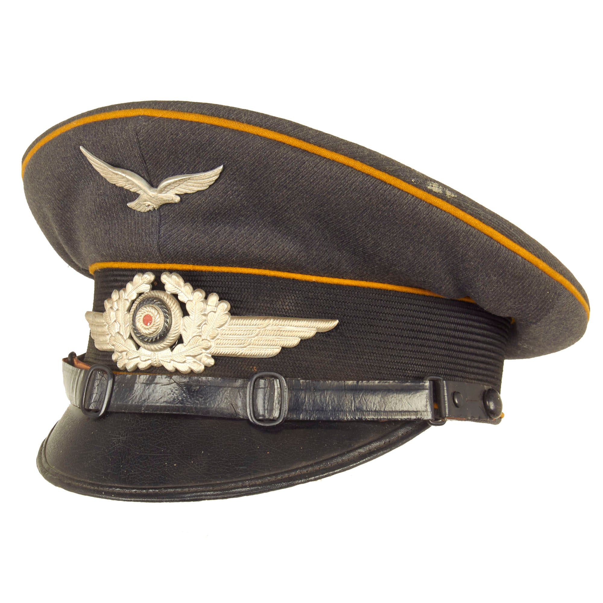 Original German WWII Luftwaffe Flight Branch 56cm EM/NCO Schirmmütze V ...