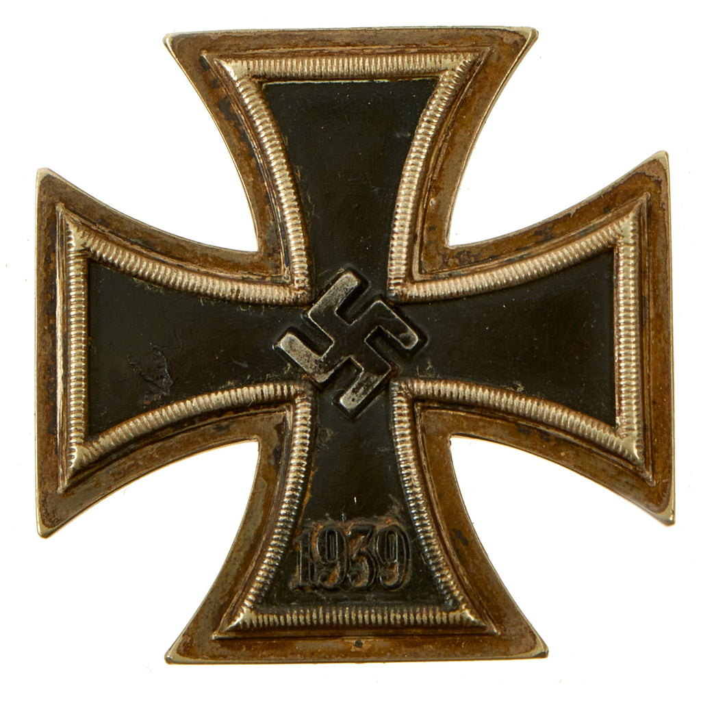 Original German WWII Iron Cross First Class 1939 EKI with Vertical Pinback - Unmarked Original Items