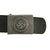 Original German WWII Police Black Preßstoff Belt with Pebbled Aluminum EM/NCO Buckle - Belt Torn Through