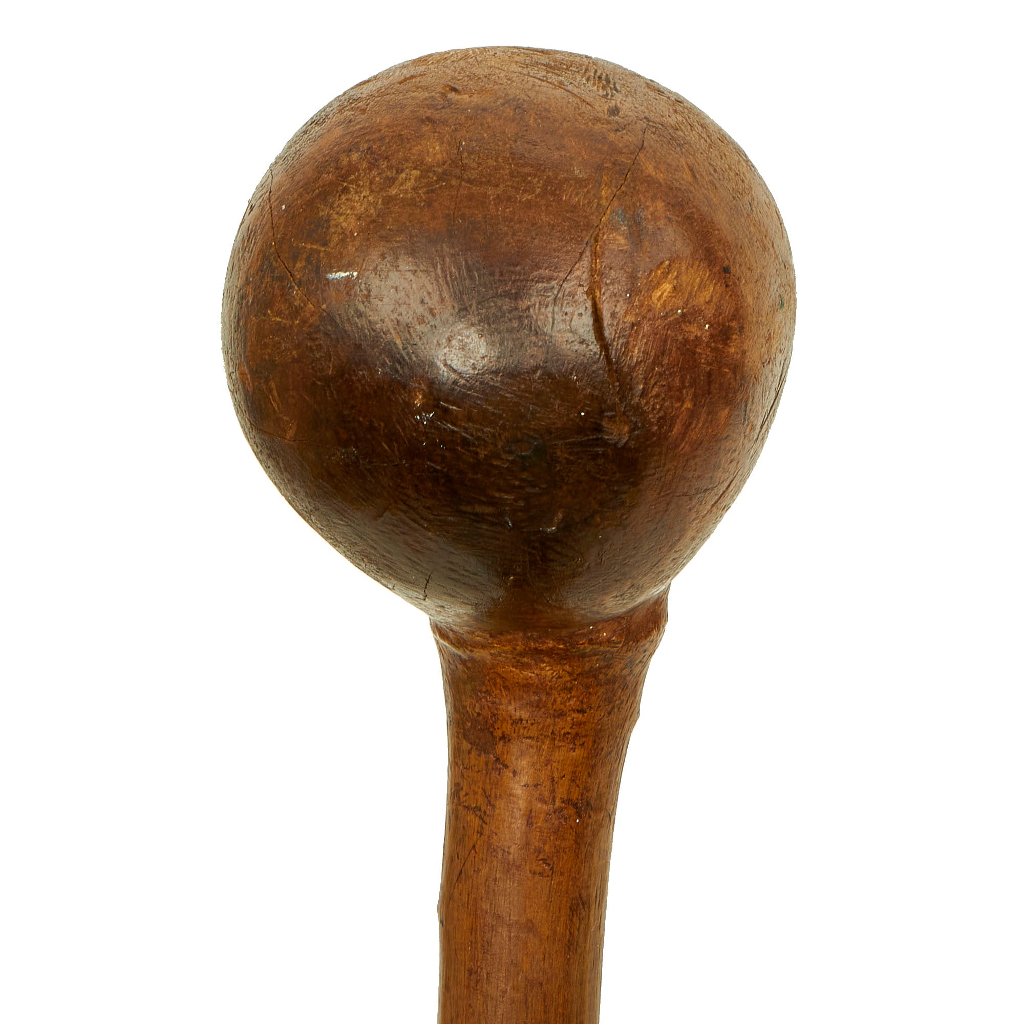 Original Victorian Era Zulu Warrior Knobkerrie War Club with 3 ½” Diam ...