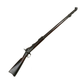 Original U.S. Springfield Trapdoor Model 1884 Round Rod Bayonet Rifle with Sight Hood made in 1892 - Serial 546024