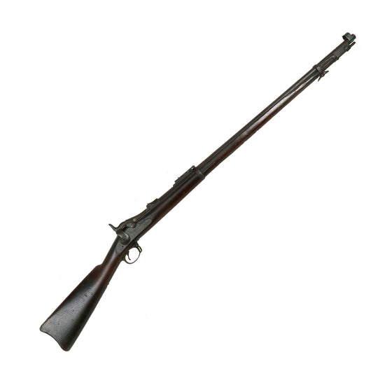 Original U.S. Springfield Trapdoor Model 1884 Round Rod Bayonet Rifle with Sight Hood made in 1892 - Serial 546024 Original Items