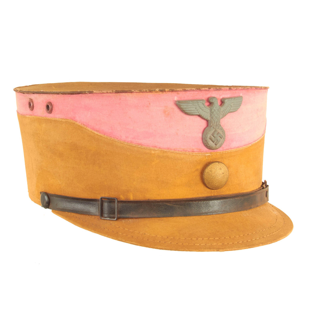 Original German WWII Summer Weight SA Stormtrooper Tan and Pink Kepi from Gruppe Ostmark Original Items