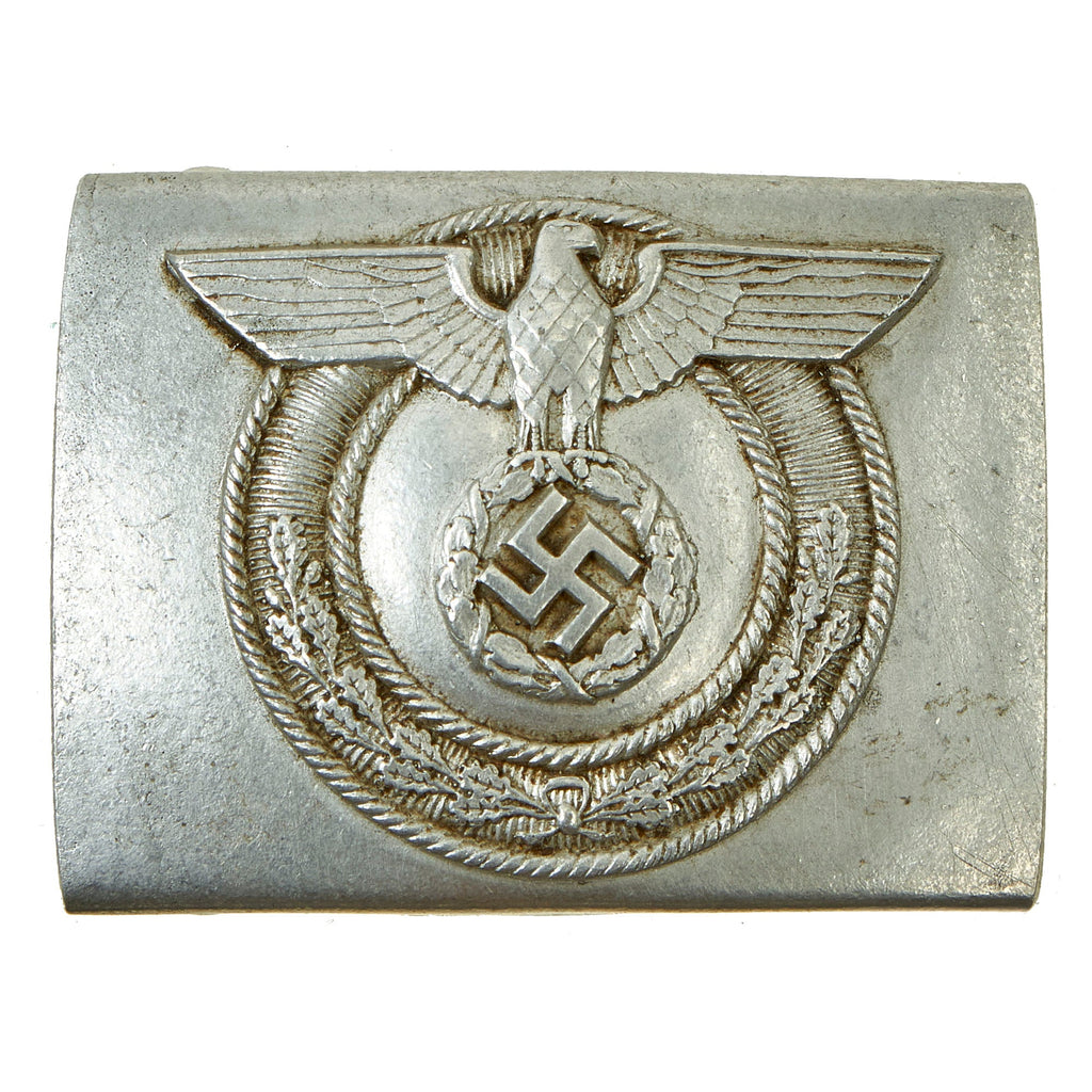 Original German WWII SA Wehrmannschaft EM/NCO Aluminum Belt Buckle by C. Theodor Dicke - RZM 4/22 Original Items