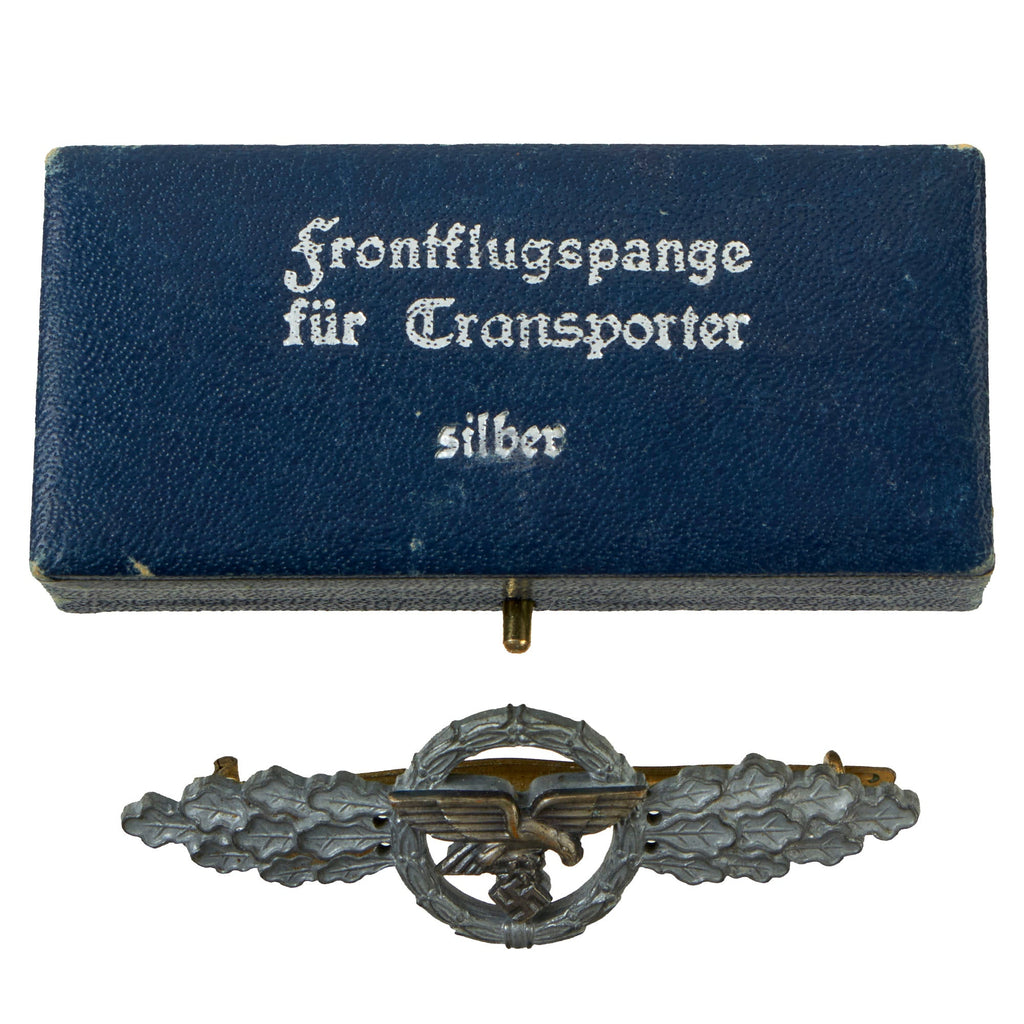 Original German WWII Luftwaffe Silver Grade Front Flying Clasp for Transport and Glider Pilots in Case Original Items