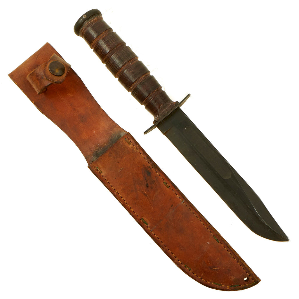 Original U.S. WWII USN Mark 2 KA-BAR Fighting Knife by CAMILLUS in Original Leather Sheath Original Items