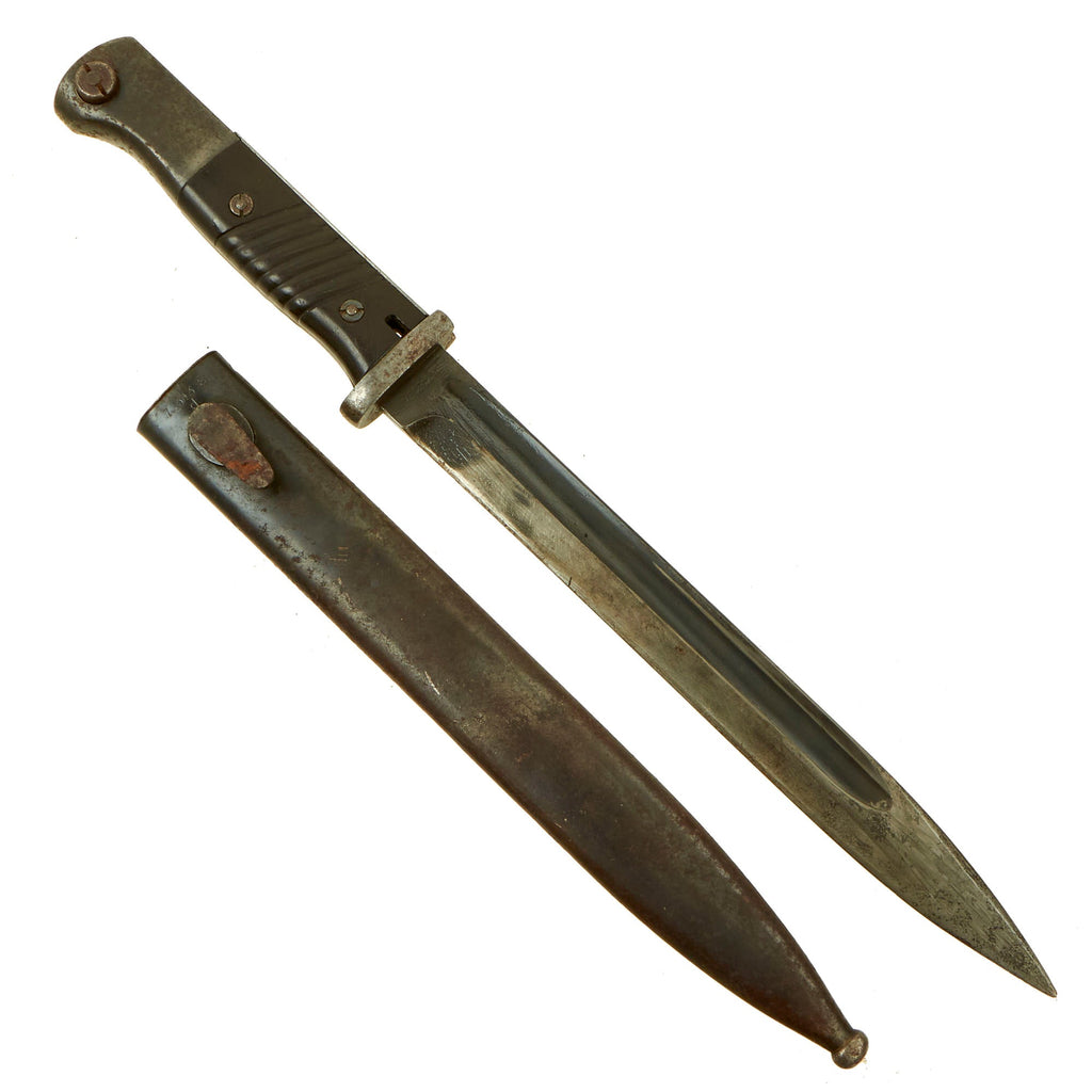 Original German WWII 1940 dated 98k Bayonet by Ernst Pack & Söhne with Scabbard - Matching Serial 7538 d Original Items