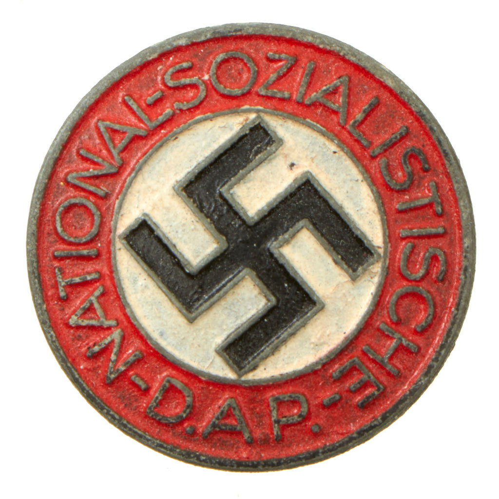 Original German WWII NSDAP Party Late War Painted Membership Badge by Carl Poellath of Schrobenhausen - RZM M1/103 Original Items